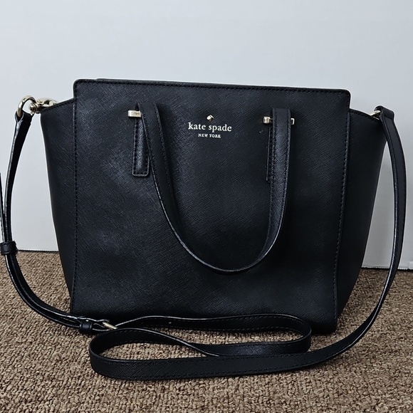 kate spade Handbags - Kate Spade Hayden Black Peddle Leather Bag 2 Way Bag 9x9